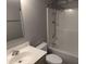 Bathroom features a shower-tub combo and modern fixtures and a sink with ample counter space at 1530 Fort Johnson Rd # 3F, Charleston, SC 29412