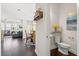 Stylish powder room adjacent to the dining area and featuring modern fixtures at 1532 Roustabout Way, Charleston, SC 29414