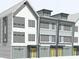 Charming exterior view of new townhouses with modern architectural details and attached garages at 1818 Orangeburg St, North Charleston, SC 29405