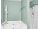 Relaxing bathroom features a bathtub, shower, and a decorative pillar at 3518 Gatetree Rd, Johns Island, SC 29455