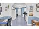 Stylish kitchen with blue walls, white cabinets, and blue tile floors at 3518 Gatetree Rd, Johns Island, SC 29455