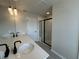 Bathroom with double vanity and walk-in shower at 5124 Double Eagle, Summerville, SC 29485
