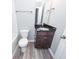 Bathroom featuring a modern vanity with a dark countertop and toilet with a white seat at 522 Truman Dr, Goose Creek, SC 29445