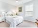 Bright bedroom with neutral tones, a cozy bed with floral pillows, and natural light, creating a serene ambiance at 532 Fern Tree Dr, Summerville, SC 29486