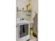 Convenient laundry room with front loading washer and storage space at 65 Ocean Point Dr, Isle of Palms, SC 29451