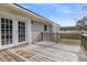 Wooden deck and white brick exterior with fenced yard at 105 Gourdin St, Saint Stephen, SC 29479