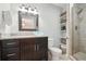 Stylish bathroom features granite countertops, glass vessel sink and updated fixtures at 1327 Bob White Dr, Charleston, SC 29412