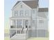 Exterior elevation of a three story home with a covered porch and two car garage at 1602 John Fenwick Ln, Johns Island, SC 29455