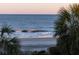 Picturesque beach scene with gentle waves and lush palm trees creating a serene and inviting atmosphere at 19 Grand Pavilion Blvd, Isle of Palms, SC 29451