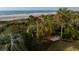 Scenic beach view featuring palm trees, lush greenery, and a relaxing hammock at 19 Grand Pavilion Blvd, Isle of Palms, SC 29451