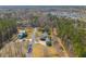 Aerial view showcasing a variety of homes surrounded by lush green trees at 2101 Heavens Way, Summerville, SC 29483