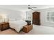 Main bedroom with neutral carpet, a ceiling fan, and natural light at 3000 Flat Rock Ln, Ridgeville, SC 29472