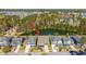 Aerial view of the home nestled among lush trees and a tranquil pond in a charming neighborhood at 3668 Maidstone Dr, Mount Pleasant, SC 29466