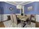 Stylish dining room with bold blue walls, modern accents, and ample seating at 4237 William E Murray Blvd, Charleston, SC 29414