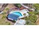 Aerial view of neighborhood pool complete with lounge seating, BBQ, and nearby restrooms at 524 Amalie Farms Dr, Charleston, SC 29492