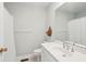 Bathroom featuring a neutral color palette, a sink, vanity and shower at 601 Foredeck Ln, Edisto Island, SC 29438