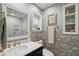 Bathroom featuring a vanity with marble counters and a glass enclosed shower at 728 N Godfrey Park Pl, Charleston, SC 29407