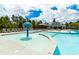 Community pool area featuring a playful water fountain, seating and a covered pavilion at 746 Meadowbrook Lane, Summerville, SC 29486