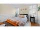 Bedroom with decorative wall art, shuttered windows, and bench at 109 White Pine Way, Summerville, SC 29485