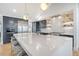 Modern kitchen with stainless steel appliances, large island, and marble backsplash at 299 Bampfield Dr, Mount Pleasant, SC 29464