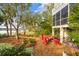 Inviting backyard space with comfortable seating and lush greenery, perfect for enjoying the waterfront scenery at 3034 Maritime Forest Dr, Johns Island, SC 29455