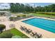 Community pool and surrounding amenities with lounge chairs, tables, umbrellas and well-maintained lawn at 312 White Gables Dr, Summerville, SC 29483