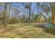 The expansive backyard offers privacy and natural beauty with mature trees and a manicured lawn at 32 Monte Sano Dr, Hanahan, SC 29410
