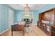 Bright and airy office space with a large desk, built-in shelving, and natural light at 32 Monte Sano Dr, Hanahan, SC 29410