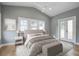 Cozy bedroom with neutral tones, large windows, and a plush king sized bed at 35 Cypress St, Charleston, SC 29403