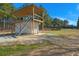 Exterior view of a shooting platform with sturdy ladder and targets in background, set in a wooded area at 732 Lindhaven Dr, Pineville, SC 29468