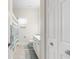 Bathroom featuring a sink and shower with gray striped curtain at 779 Hamlet Cir, Goose Creek, SC 29445
