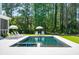 Beautiful pool, lounge chairs and outdoor umbrellas surrounded by a spacious green lawn at 821 Bulls Bay Blvd, Mount Pleasant, SC 29429