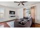 Cozy living room features a modern fireplace and comfortable seating area at 120 Diploma Dr, Ladson, SC 29456