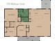 Detailed floor plan of 218 Mohican Circle, showing bedroom, living room, kitchen, and bath at 218 Mohican Cir, Summerville, SC 29483