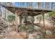 Tranquil backyard gazebo featuring outdoor table, swing, and serene landscaping at 2224 Shoreline Dr, Johns Island, SC 29455