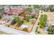 A bird's eye view highlighting a 1.7 acre property outlined, with trees, a house, and road access at 2604 Highway 78, Dorchester, SC 29437