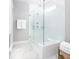 Modern bathroom featuring a large glass-enclosed shower with marble tile and sleek fixtures at 295 Citrus Dr, Summerville, SC 29486