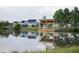 Picturesque pond with a dock featuring a covered seating area and serene water reflection at 295 Citrus Dr, Summerville, SC 29486