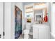 Cozy bathroom with stylish vanity, neutral-colored shower curtain, and soft natural lighting at 3034 Bell Cv Aly, Johns Island, SC 29455