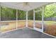 Relaxing screened-in porch with a ceiling fan, offering a comfortable outdoor living space with a view of the backyard at 5024 Blair Rd, Summerville, SC 29483