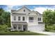 Two-story home with white siding, black shutters, welcoming porch and balcony, and manicured lawn at 513 Verdi Dr, Summerville, SC 29486