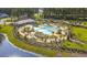 Aerial view of neighborhood amenities including community pool, lake, and clubhouse at 509 Kitsap Ct, Summerville, SC 29486