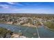 Aerial showing lush landscapes surround neighborhood homes nestled along serene waterway with convenient private docks at 886 Piccadilly Cir, Charleston, SC 29412