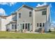 The backyard features a well-maintained lawn and a patio area perfect for outdoor seating at 107 Willett Ln, Summerville, SC 29486