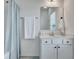 Bright bathroom features white vanity, and chrome fixtures with a view into the shower at 107 Willett Ln, Summerville, SC 29486