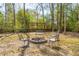 Landscaped backyard featuring a fire pit with comfortable seating beneath a wooden pergola at 109 Buckingham Ave, Summerville, SC 29485
