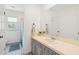 Bright and spacious bathroom featuring a large mirror and a neutral color scheme at 109 Buckingham Ave, Summerville, SC 29485