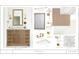 Bathroom design board featuring a wood vanity, marble countertops, and gold hardware at 111 Peninsula Dr, Ravenel, SC 29470