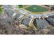 Aerial shot showcasing the homes' proximity to the pond at 1174 Old Field Dr, Summerville, SC 29483