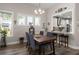 Dining area featuring a kitchen pass-through and views to the outside through large windows at 1174 Old Field Dr, Summerville, SC 29483